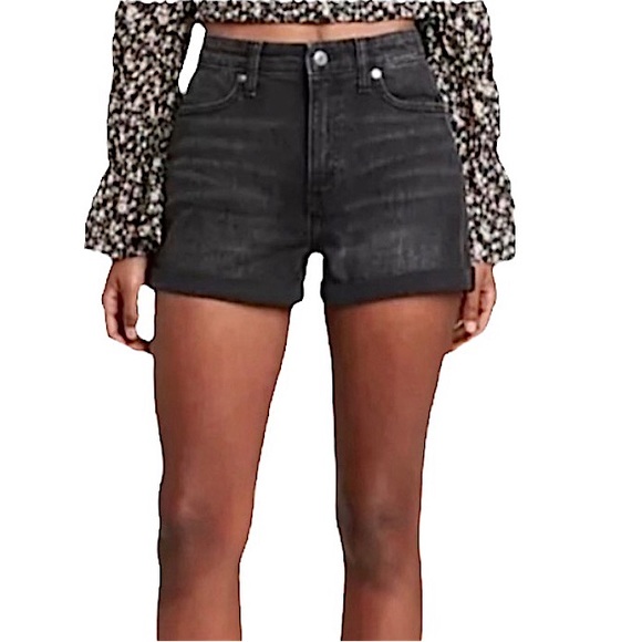 wild fable Pants - ❌SOLD❌ Wild Fable Highest Rise Black Jean Shorts Cuffed Denim Plain Size 10 30R